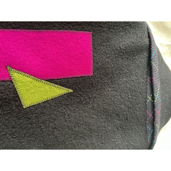 80s 90s Lynn Murray Wool Geometric Colorful Collared Button Front Coat Size S - Picture 10 of 12